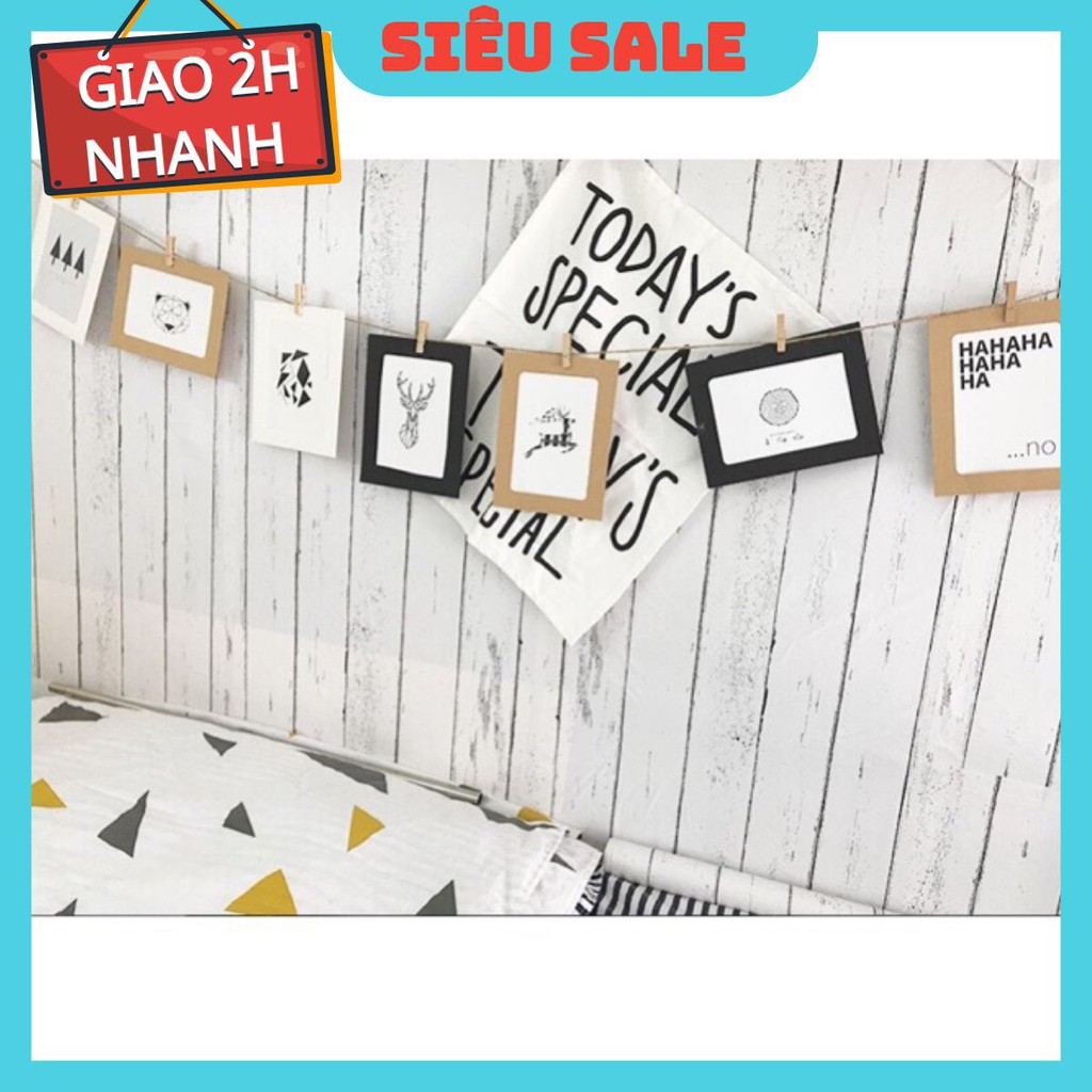10m Giấy dán tường giả gỗ trắng trang trí đẹp khổ 45cm