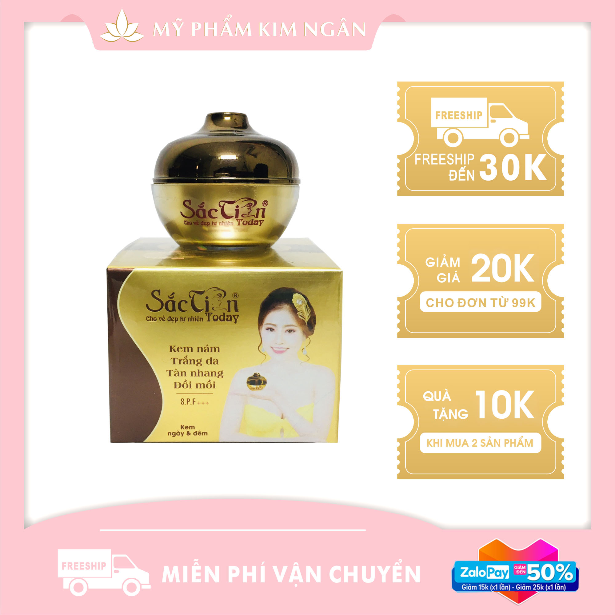 Kem Sắc Tiên Nâu -  Kem Nám Siêu Tốc, Ngày Và Đêm (18g) - Mỹ Phẩm Kim Ngân