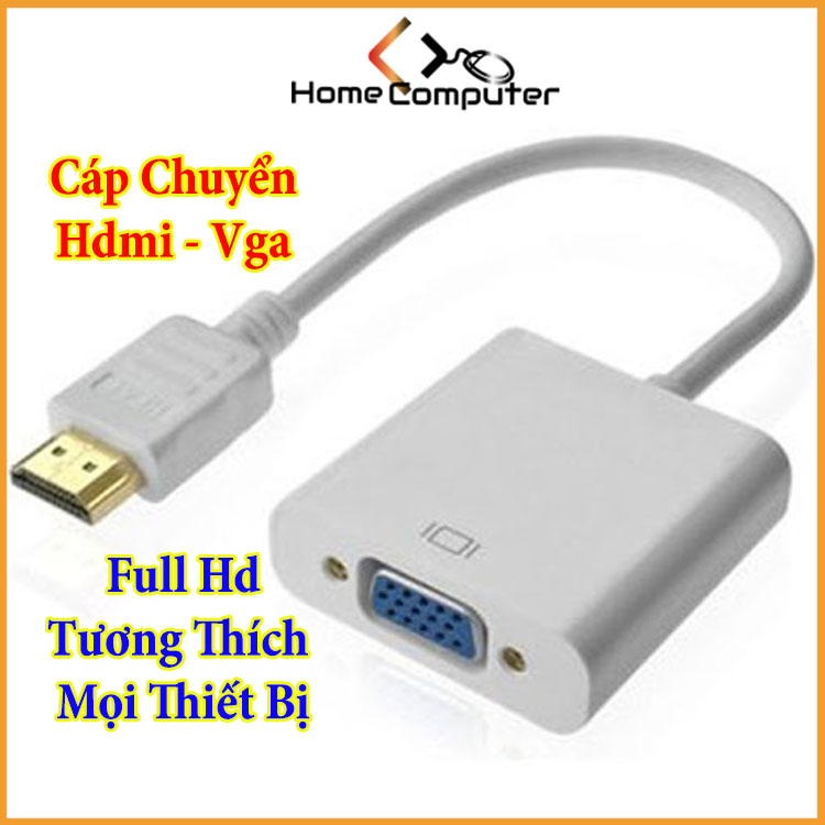 Cáp chuyển đổi HDMI ra VGA-AV. hdmi to vga có âm thanh hàng chất lượng.bảo hành 6 tháng - Home Computer