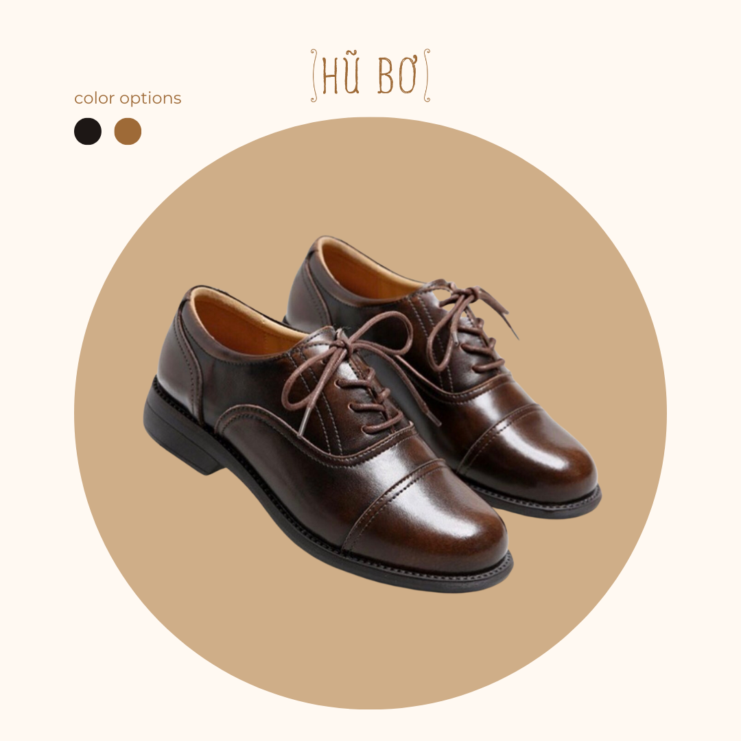 Oxford shoes - Giày da bò nữ phong cách vintage, retro