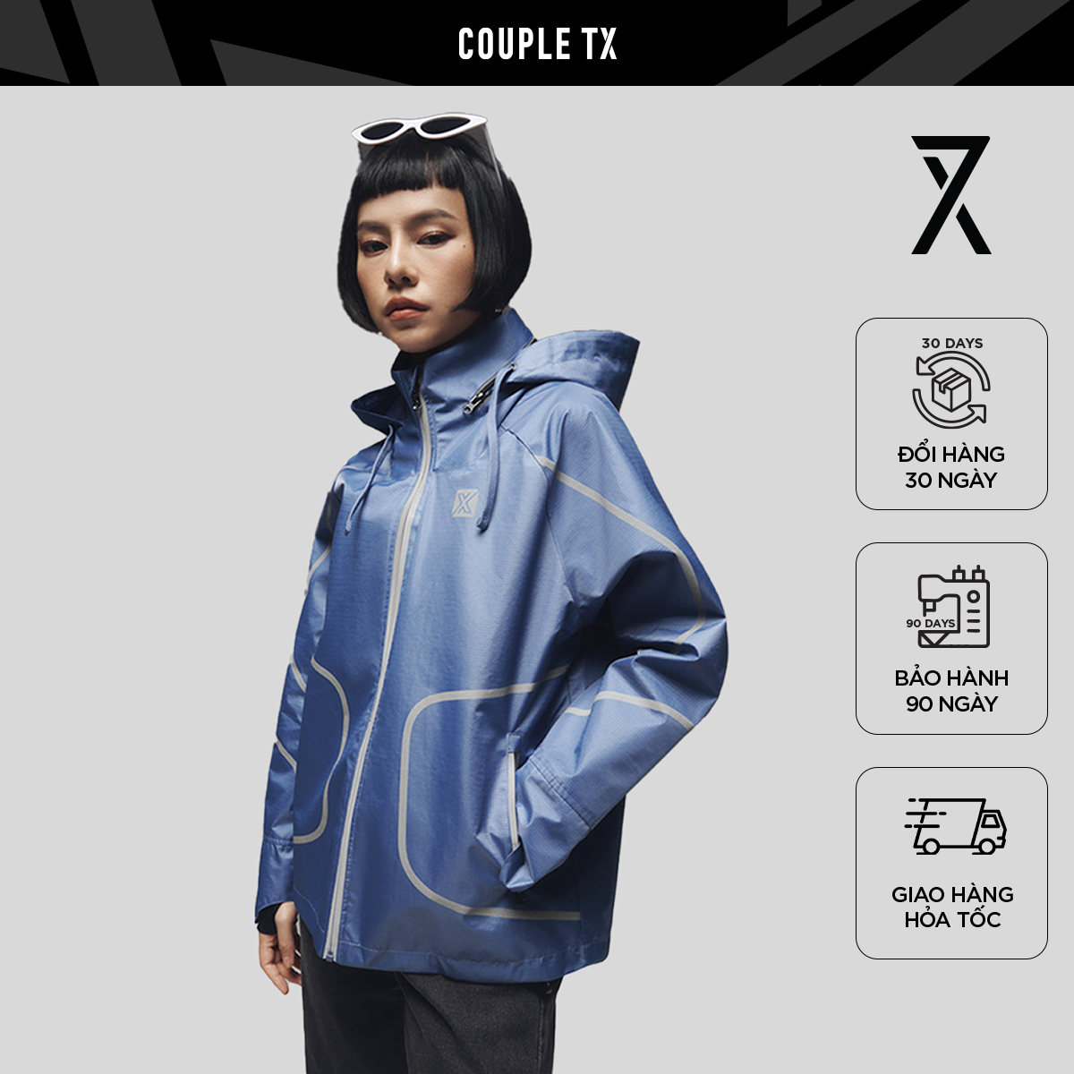  Áo Khoác Công Nghệ COUPLE TX - Nữ X-Jacket WOP 2049 Áo khoác Chống Nắng Đi Mưa Trượt Nước Tránh Gió Có Nón Form Rộng Cao Cấp với 10 tính năng nổi bật phiên bản Version 4  giới hạn WOK 2049 