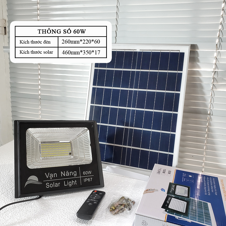 [HCM]Đèn năng lượng mặt trời 60W Vạn Năng đèn led năng lượng mặt trời