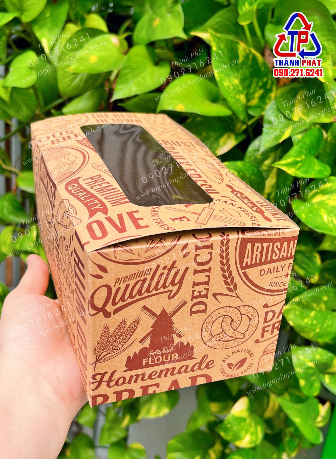 50 Hộp giấy đựng bánh mì hoa cúc , Bánh mứt kẹo tết, bánh ngọt khuôn D08 - hộp giấy đựng thanh gạo lút, hộp đựng bánh thuyền