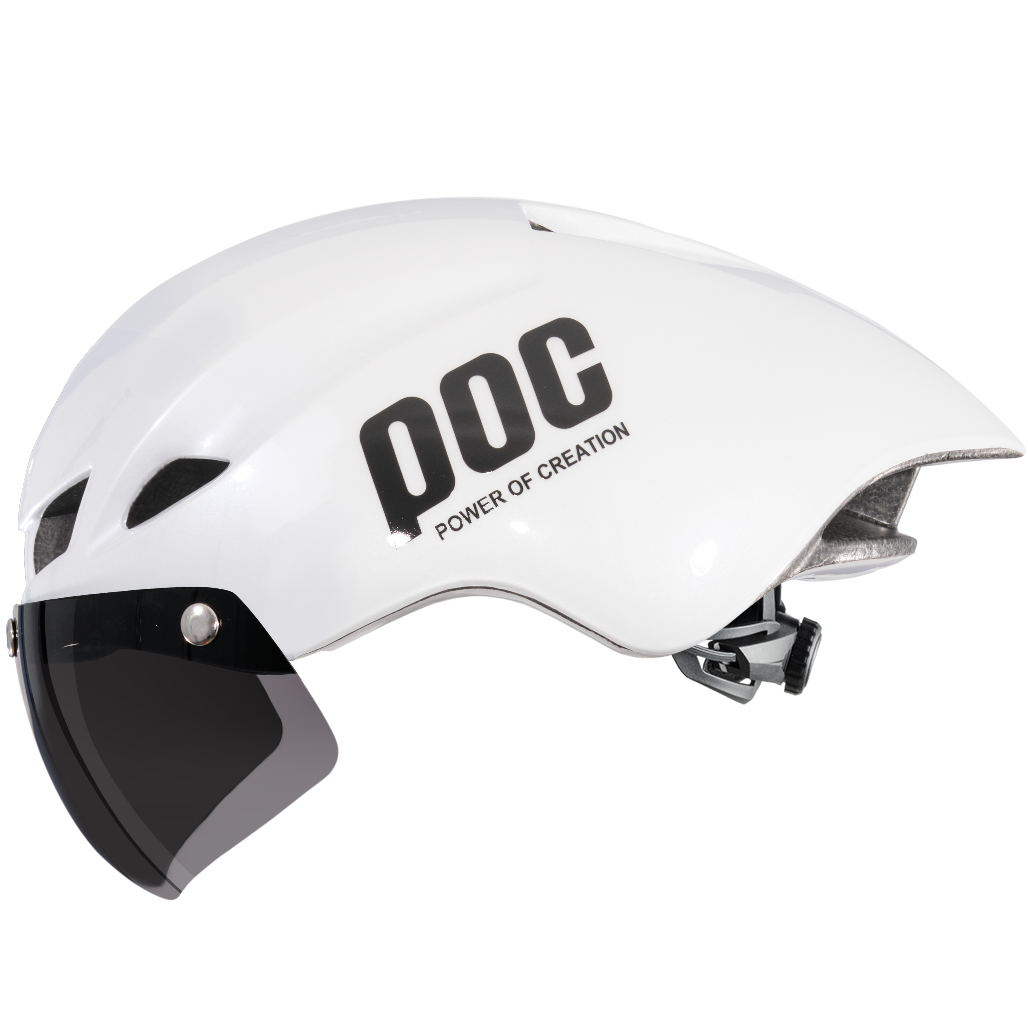 Nón poc p01 trắng bóng chữ đen chính hãng