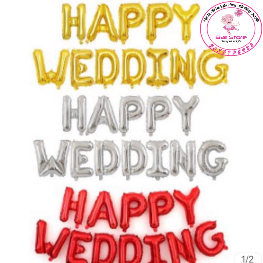 Bộ chữ HAPPY WEDDING