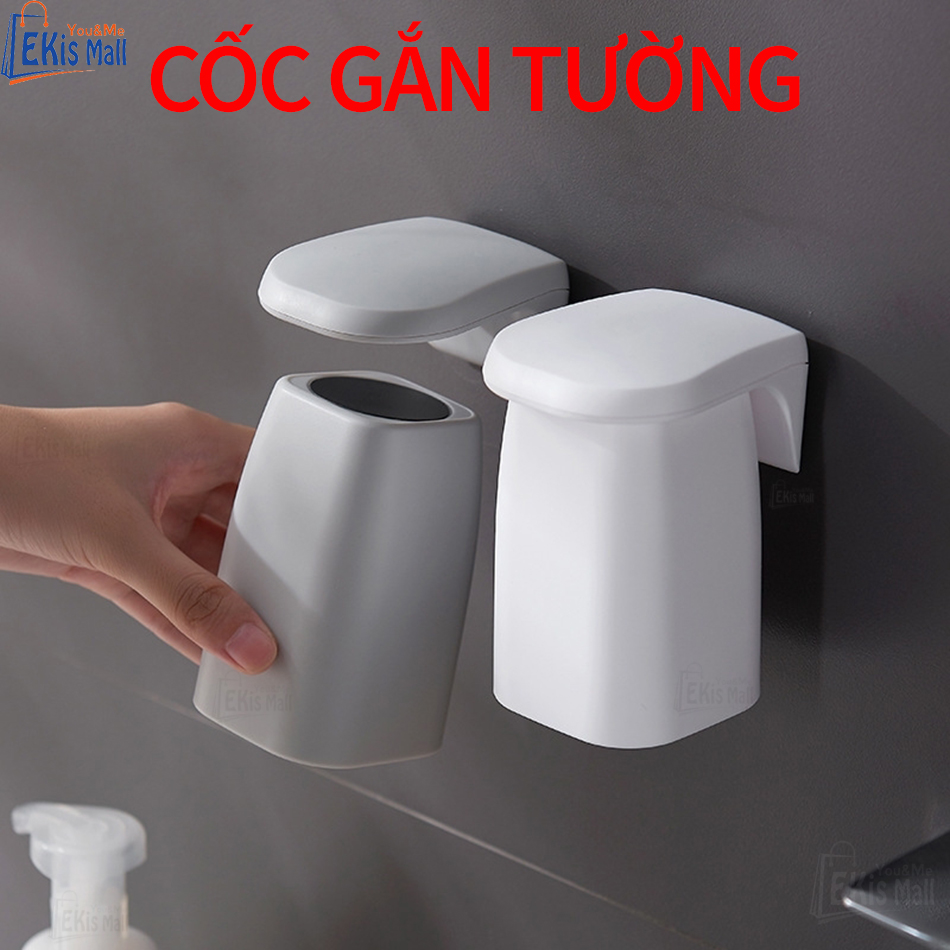 Cốc đánh răng Cốc đựng bàn chải đánh răng gắn tường Cốc từ tính nam châm Ly đựng bàn chải Cốc đựng đồ phòng tắm dán tường cho người lớn và trẻ em