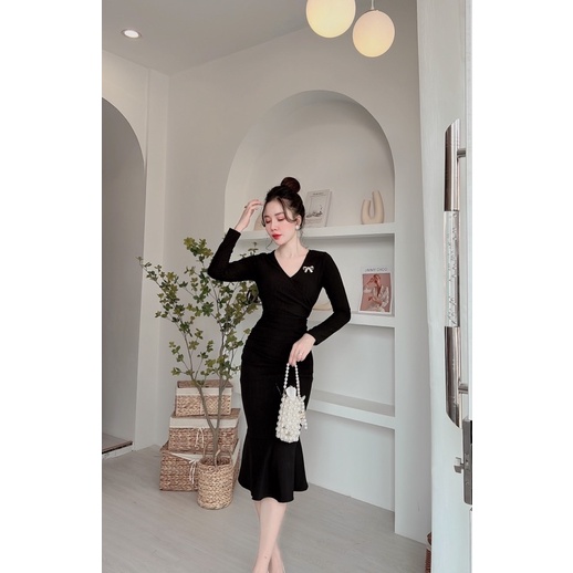 Váy Body Len Tăm Dáng Dài đuôi Cá giá tốt Tháng 03,2024|BigGo Việt Nam