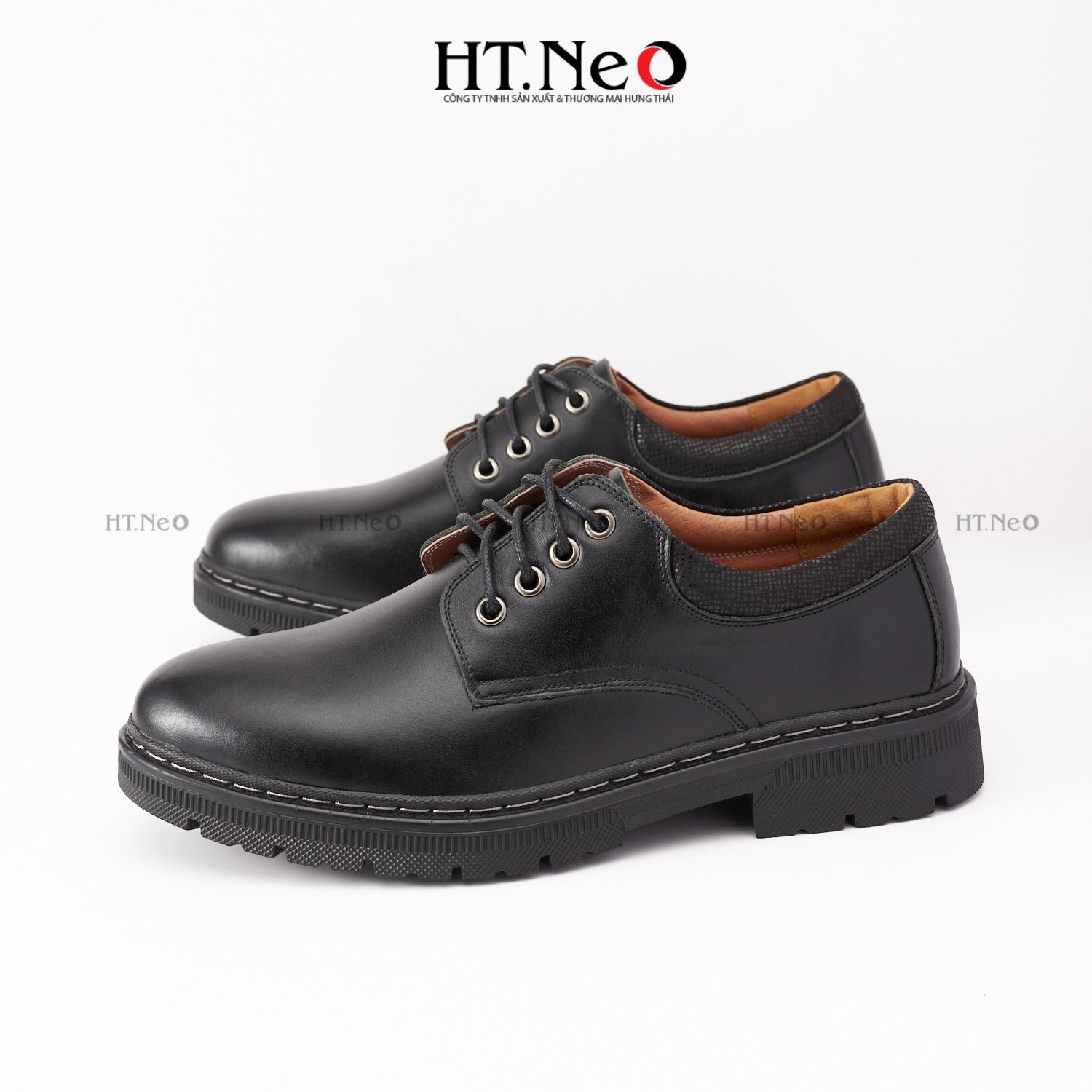 Bốt nam, giày buộc dây thể thao HT.NEO da bò đế kếp cao cấp dn26