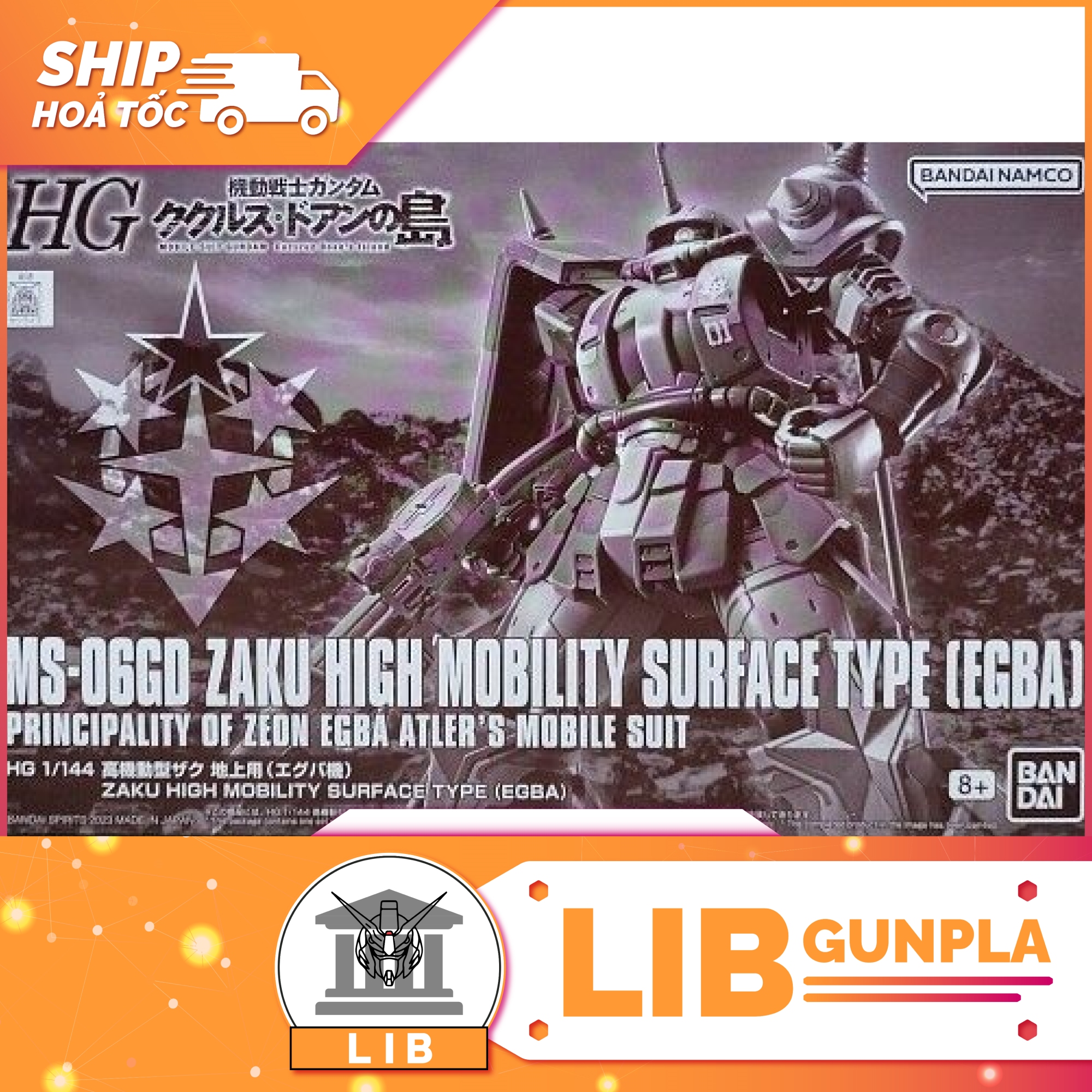 Mô hình lắp ráp Gundam HG GTO 1/144 Zaku High Mobility Surface Type Egba Cucuruz Doan Ver