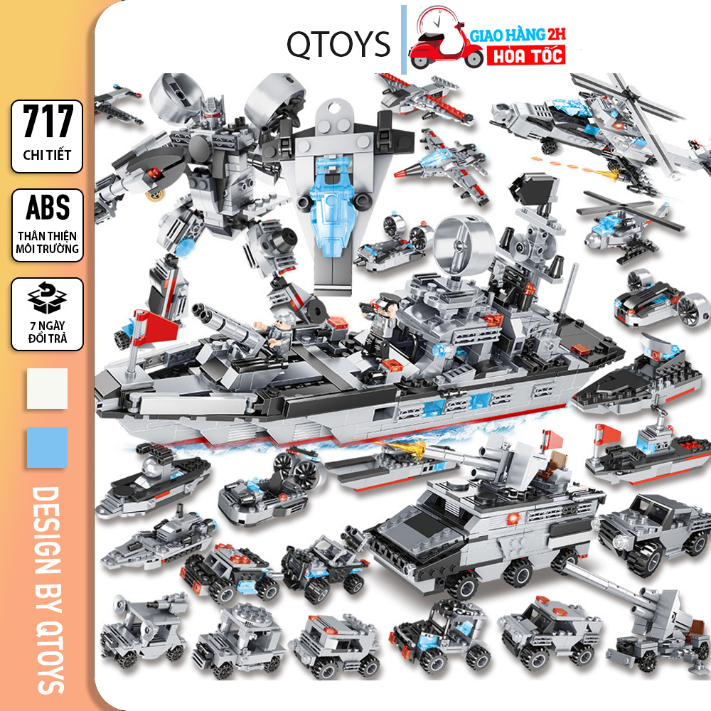Đồ chơi lắp ráp lego Tàu Chiến Robot TC717 lắp ghép các mô hình Robot / Máy Bay / Chiến Hạm