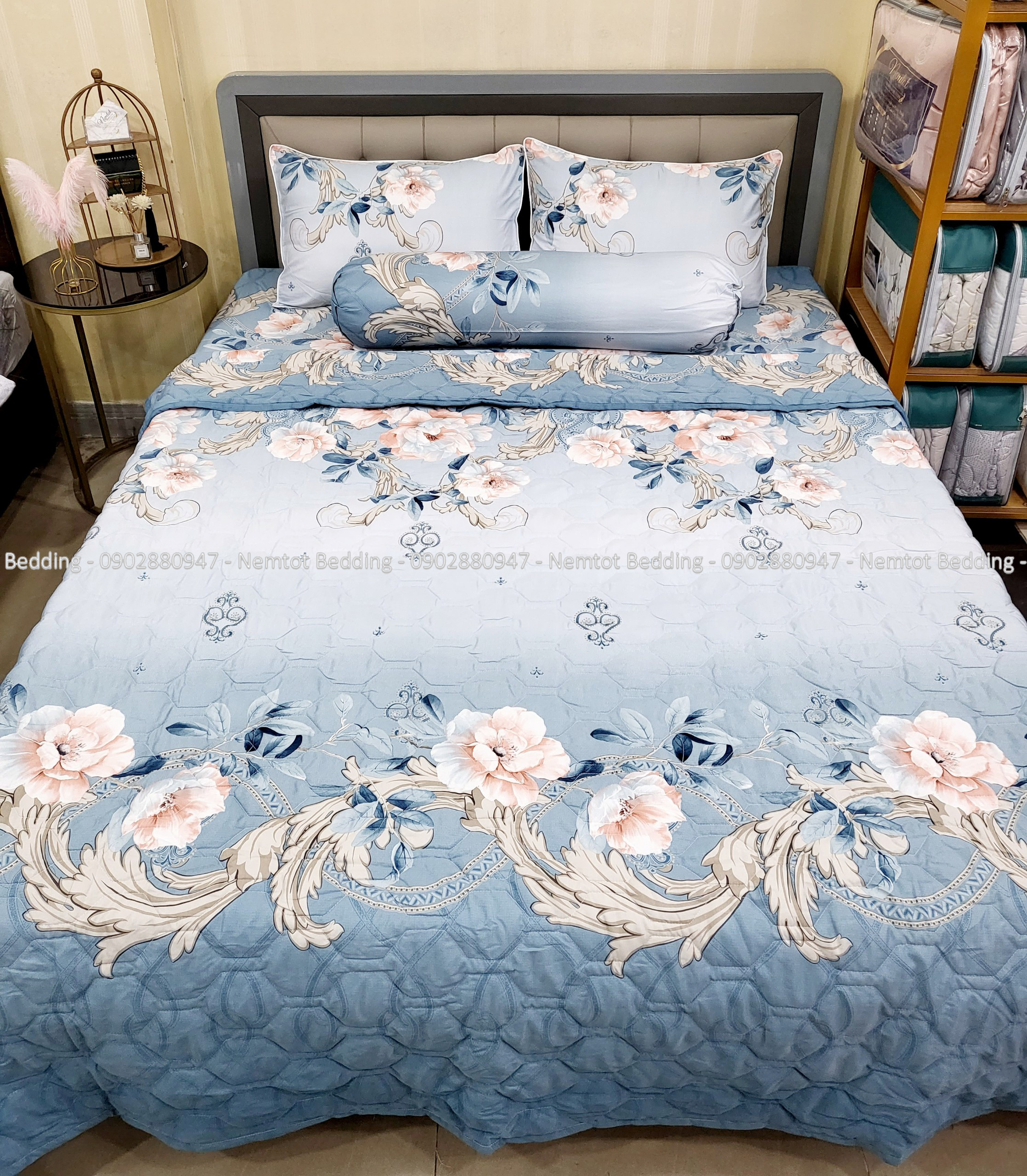 🌸 trọn bộ chăn ga lụa tencel 60s ga trải giường bộ 5 món 4 món chăn ga lụa tencel microfiber cao cấp siêu mát, mềm mịn - hethongnemtot.com