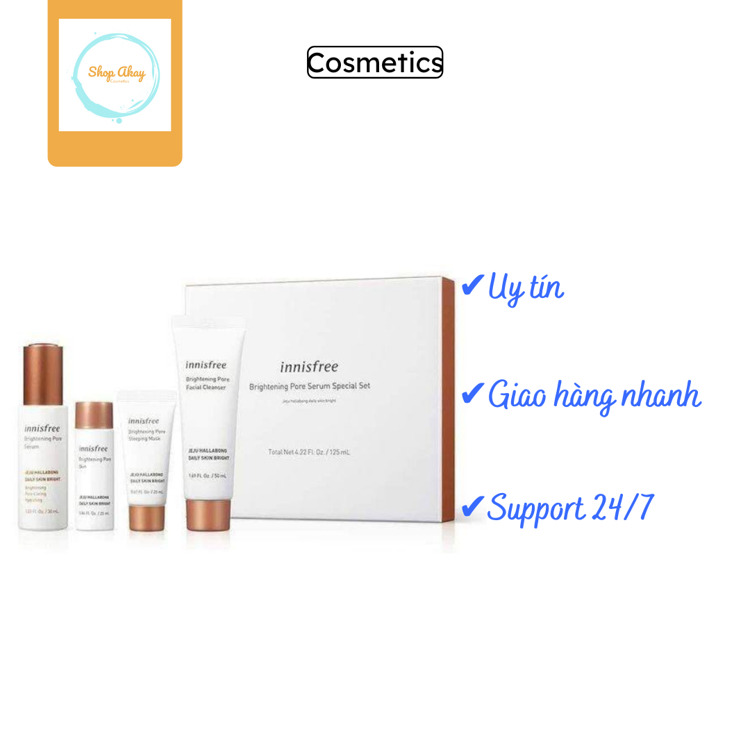 Bộ sản phẩm đặc biệt chăm sóc dưỡng sáng da 3 trong 1 innisfree Brightening Pore Serum Set
