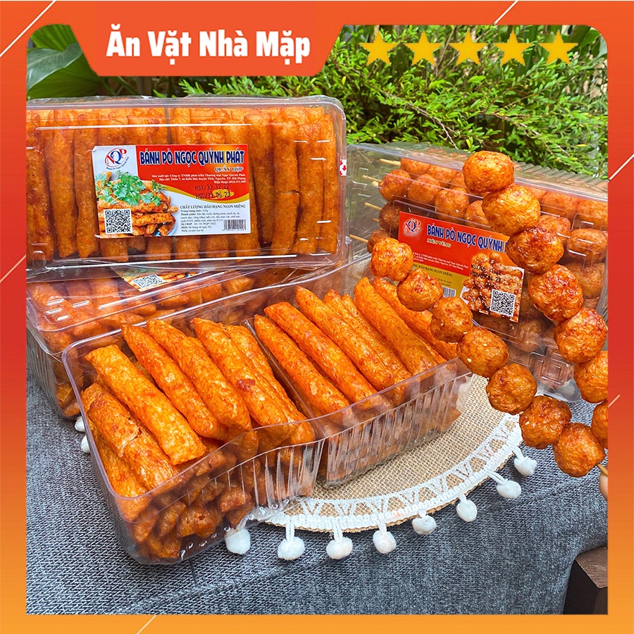 Bánh Pò Quẩy Hộp, Bánh Pò Xiên Vừng, Bánh Pò Miếng Vừng Đặc Sản Hải Phòng Vị Cay, Mùi Bò Truyền Thống Hộp Lớn (Quẩy Bò)