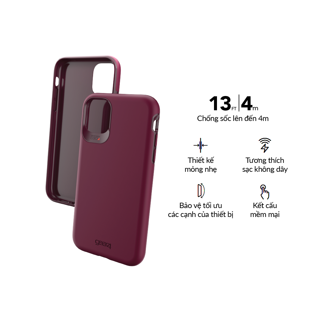 [DUY NHẤT 23.5 - Gift + voucher 15%]Ốp lưng Gear4 Holborn chống sốc lên đến 4m - Công nghệ độc quyền D3O - Mỏng nhẹ thời trang dành cho iPhone 11pro