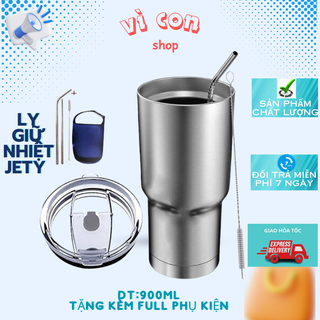 Ly giữ nhiệt Thái Lan 900ml Tặng Bộ ống hút bình nhiệt cách nhiệt inox cao cấp-Cốc Giữ Nhiệt Thái Lan 900ml