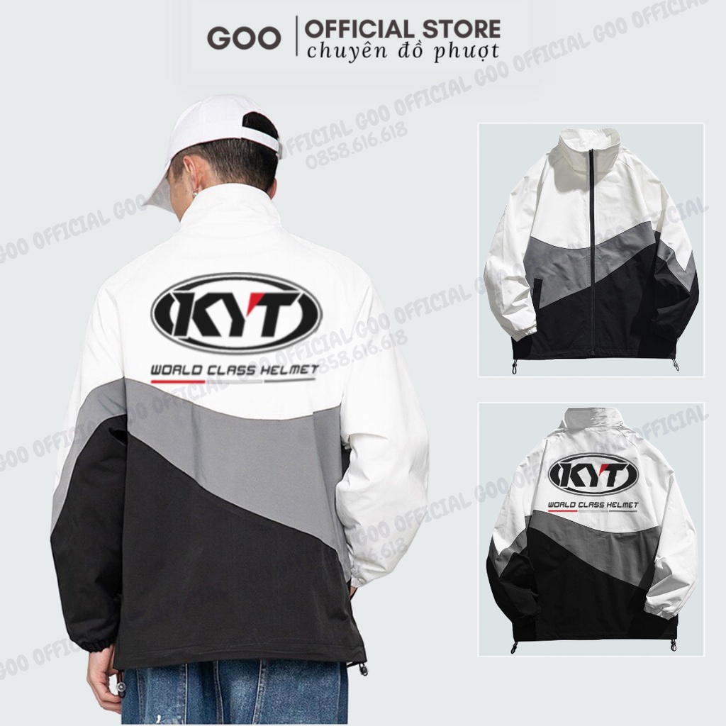 Áo khoác gió kyt đen trắng 2 lớp goo store, thời trang phượt sài gòn