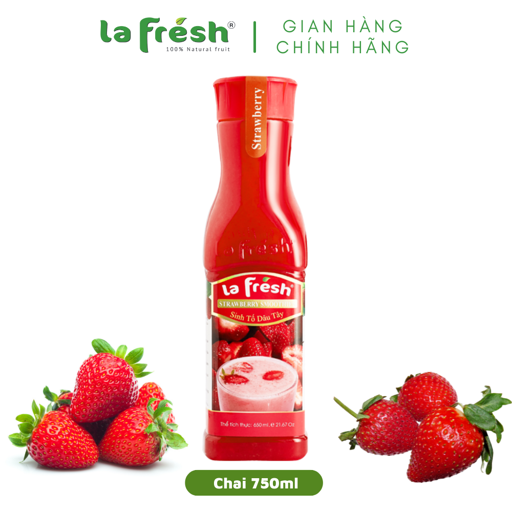 [HCM]Sinh Tố Dâu Tây Lafresh Đà Lạt 750ml