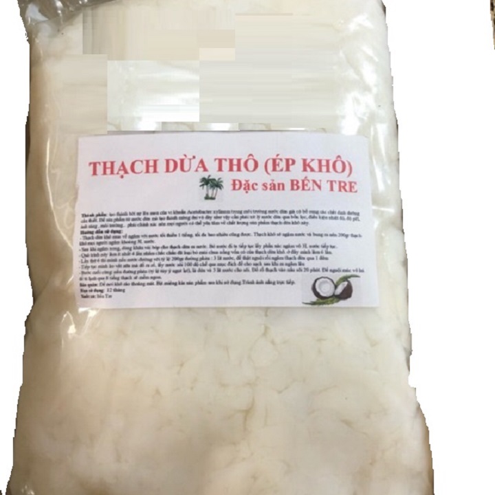 1kg Thạch Dừa Thô Tặng Kèm Hương Liệu Bò Đội Nón