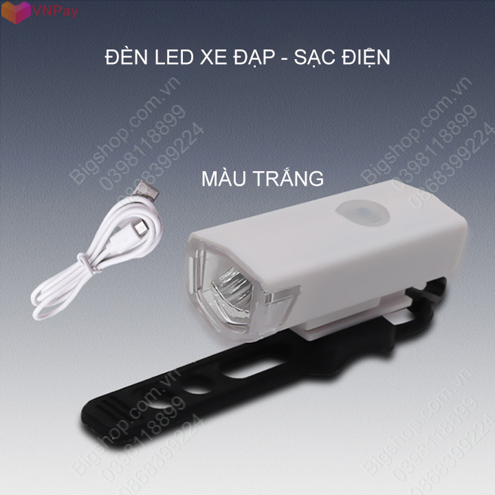 Đèn led xe đạp LED2255 chiếu sáng phía trước sử dụng pin sạc gắn sẵn bên trong