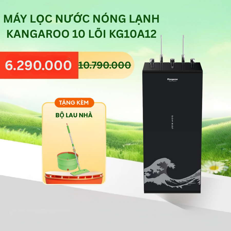 [LẮP ĐẶT MIỄN PHÍ] Máy lọc nước RO nóng nguội lạnh Hydrogen Kangaroo KG10A12 10 lõi