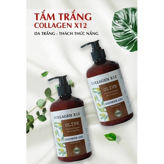 Combo 2 chai sữa tắm truyền trắng collagen x12 chai 500ml