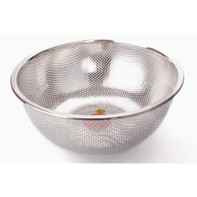 Rổ INox Kích thước 28cm Vành Dày - Lỗ Nhỏ