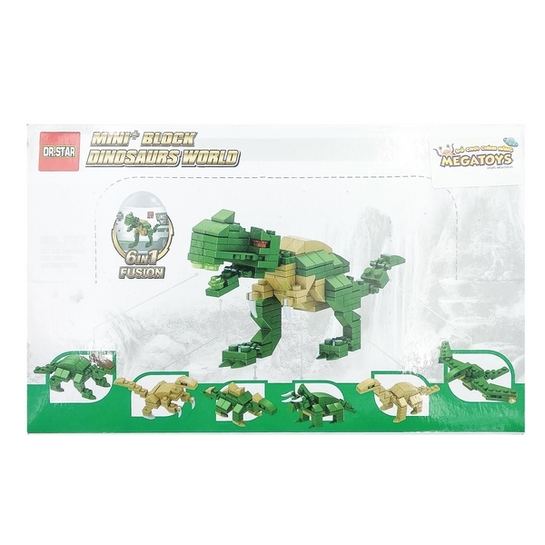 Mega mini block - bộ sưu tập 6 trứng khủng long ghép thành khủng long t-rex khổng lồ - 707