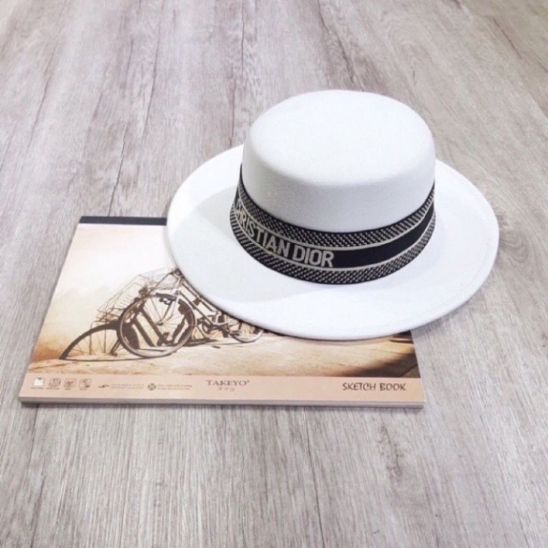 Mũ dạ fedora vành nhỏ đầu tròn đai dio siêu sang chảnh