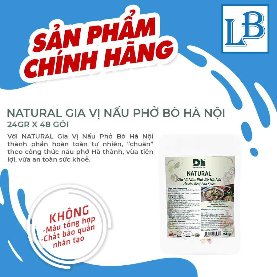 Natural Gia vị nấu phở bò Hà Nội Dh Foods (Túi 24gr)