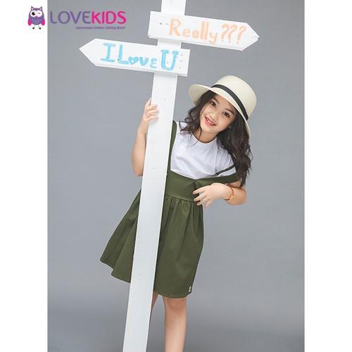 Set áo,váy yếm BG LoveKids – xanh bộ đội