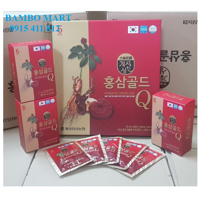 NƯỚC HỒNG SÂM LINH CHI GOLD HÀN QUỐC 30 GÓI
