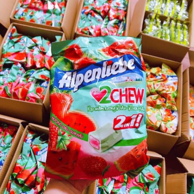 GÓI LỚN kẹo mềm 2 chew Alpenliebe Hương trái cây siêu ngon