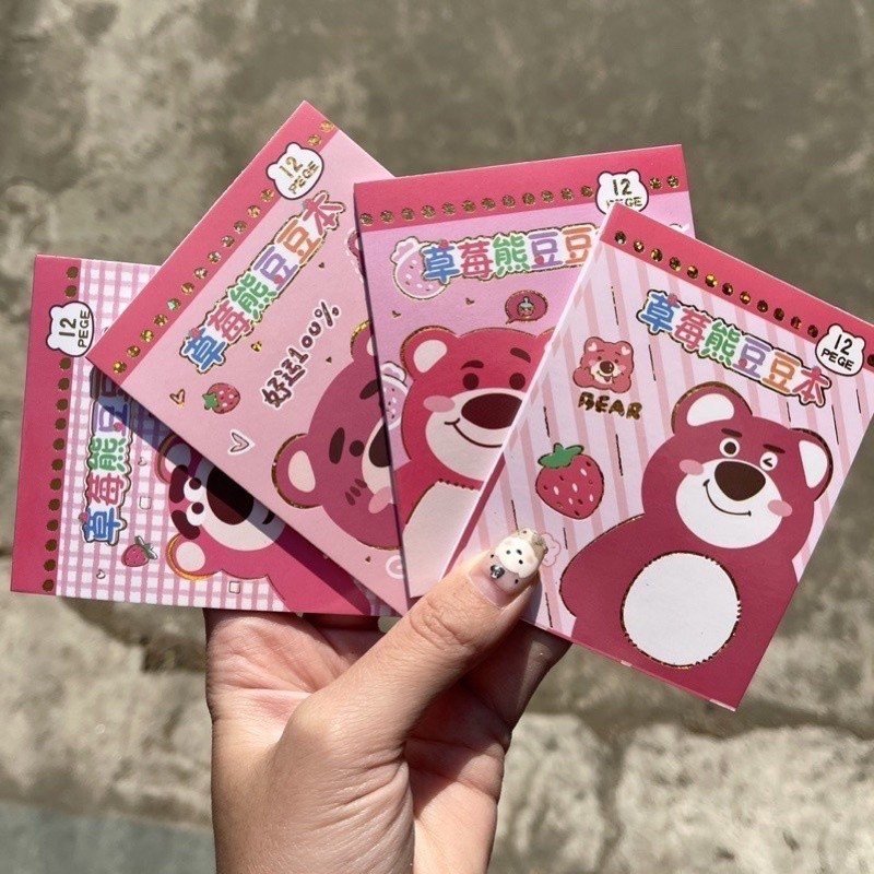 Sổ sticker gấu dâu cute dễ thương-Happyfunny