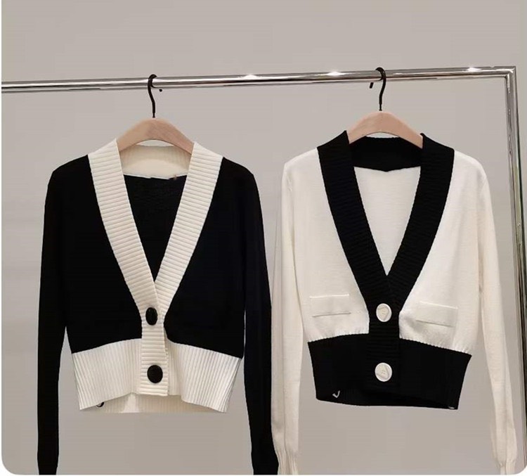 ÁO CARDIGAN, ÁO KHOÁC thun gân len tăm Nữ Viền Đen Trắng, Áo Khoác Cardigan Len Mỏng Đi Biển Dự tiệc