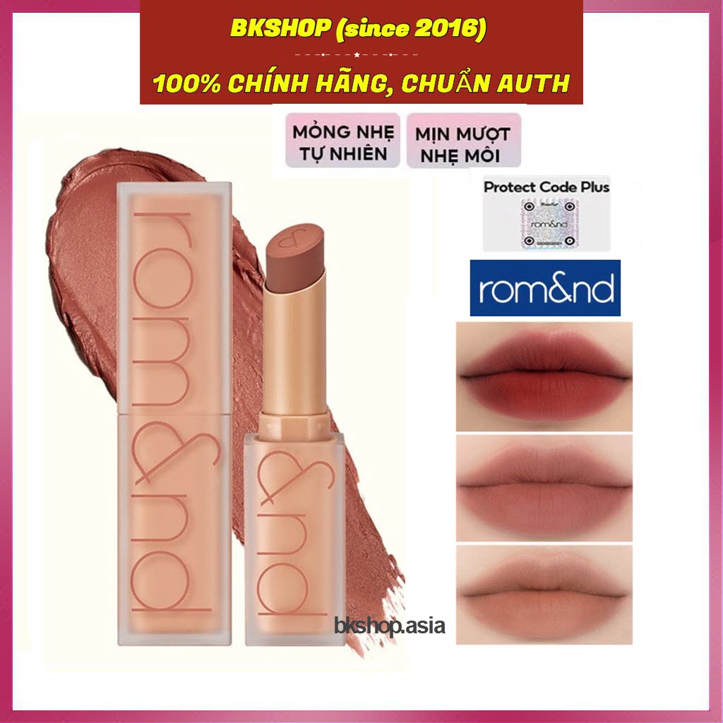 Hoàn tiền 15% - son thỏi siêu lì cao cấp hàn quốc romand new zero matte lipstick 3g