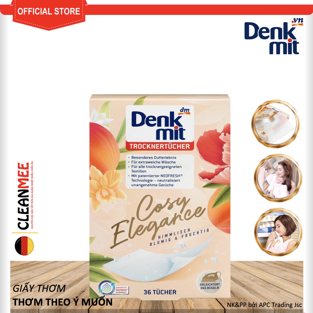 Giấy thơm quần áo denkmit cosy elegance đem lại hương thơm tươi mát quyến rũ hộp 36 tờ