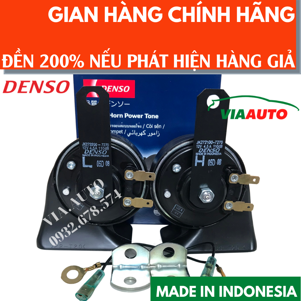 [HỎA TỐC HCM] 1 CẶP (2 CÁI ) Còi Sên (Còi Sò), kèn sên, kèn sò Denso chính hãng - Made in Indonesia HT6900, 2 ghim