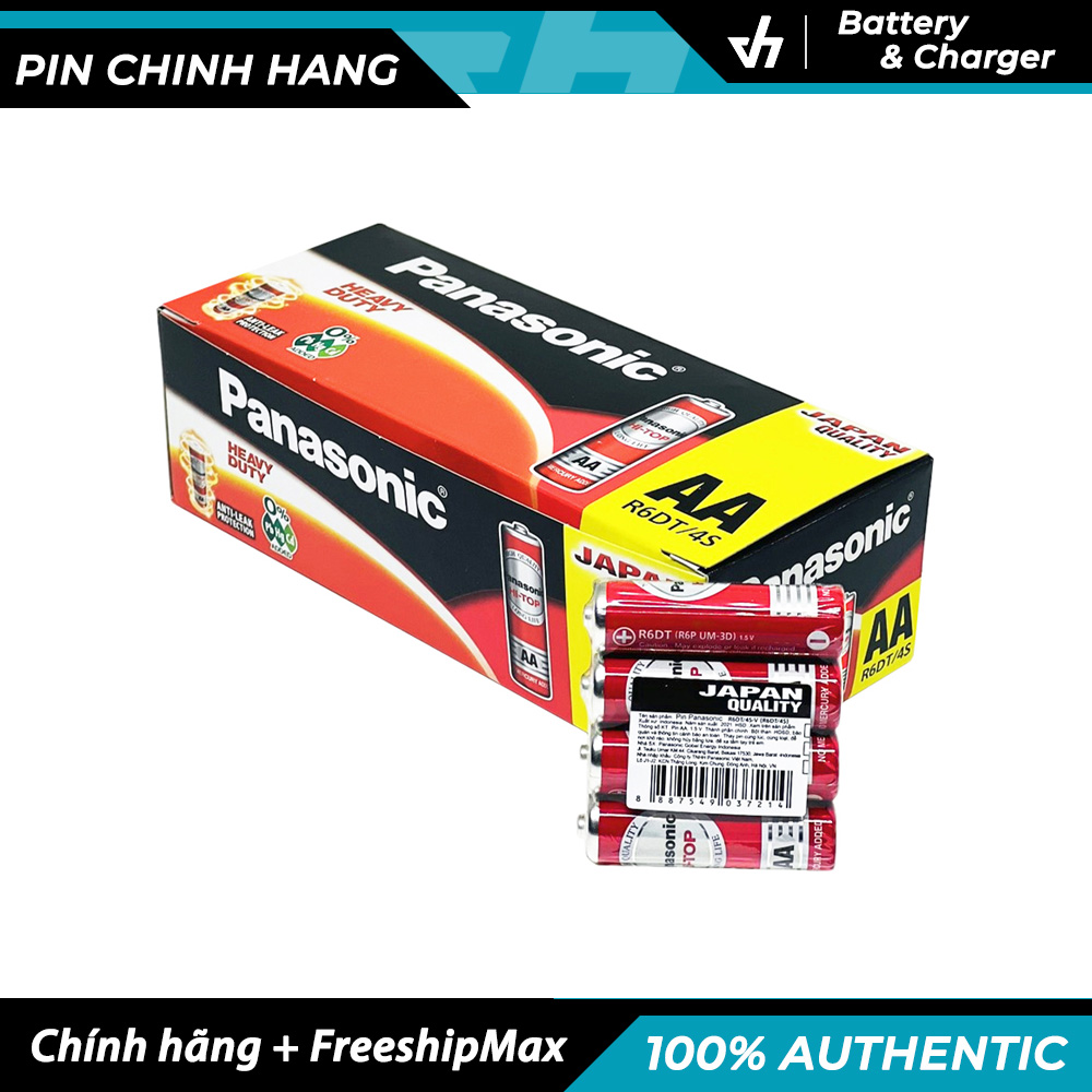 Hộp 60 viên pin panasonic r6dt - pin tiểu aa 1.5v không chảy nước
