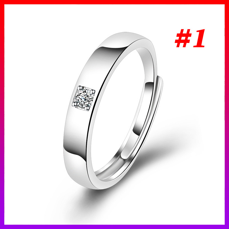 Nhẫn tay đính đá nhân tạo đẹp mắt Unisex có thể đeo cặp - NHShop