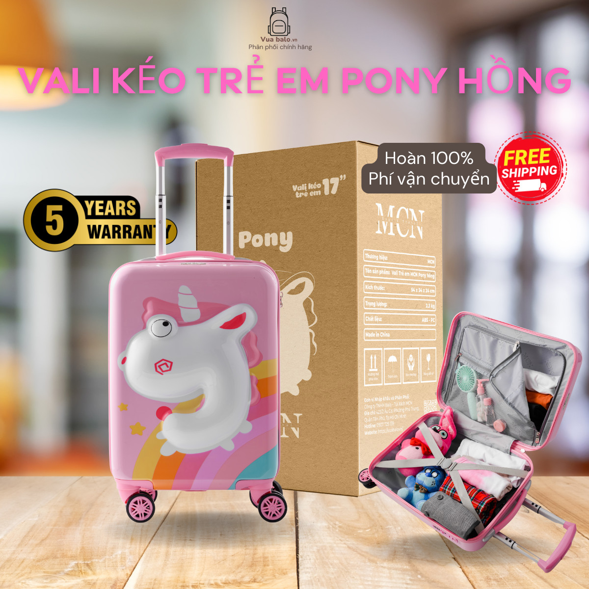 Vali kéo trẻ em BeddyBear / Beddy Bear 17inch nhiều họa tiết cho bé trai, bé gái từ 4 tuổi / học mầm non / tiểu học, chống va đập, bánh xe xoay 360 độ.