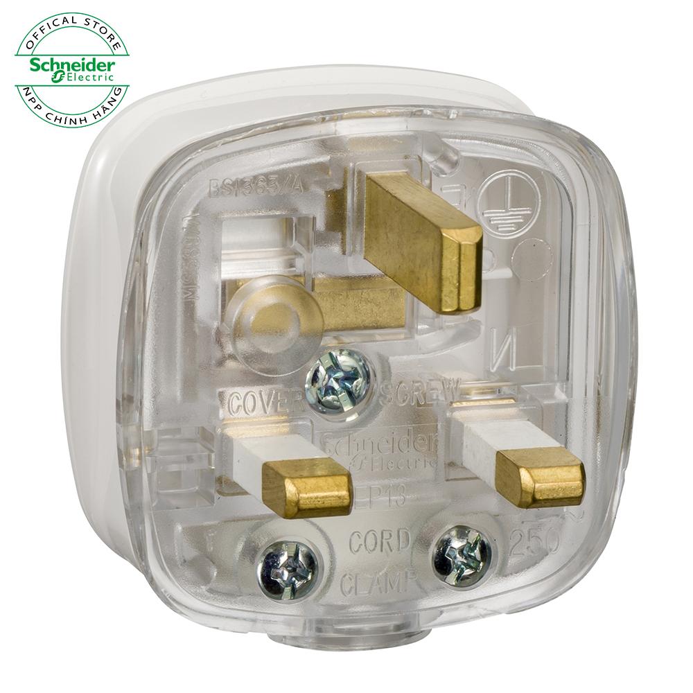 Phích cắm 3 chấu 2P+E 13A, kiểu Anh - Schneider Electric