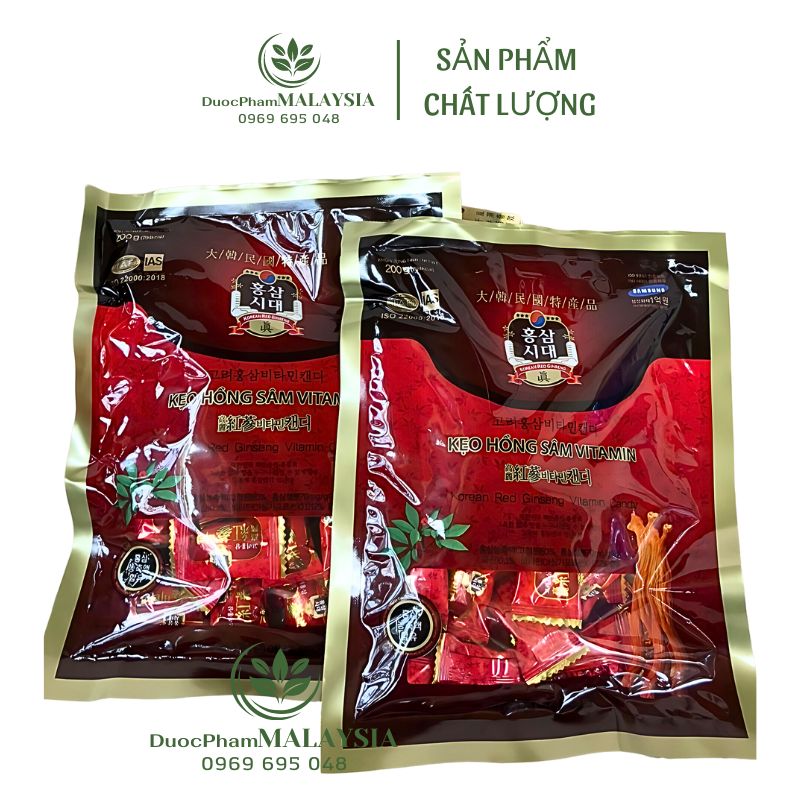 Kẹo hồng sâm hàn quốc – hỗ trợ làm giảm mệt mõi, đau nhức,..