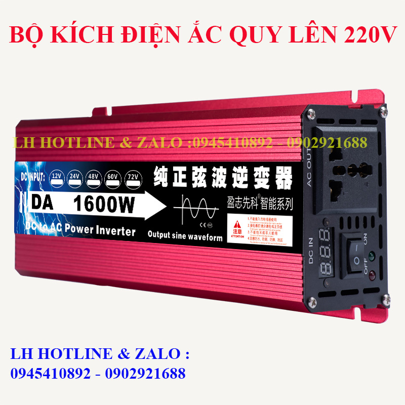Bộ kích điện inverter 1600w sin chuẩn 12v, 48v lên 220v