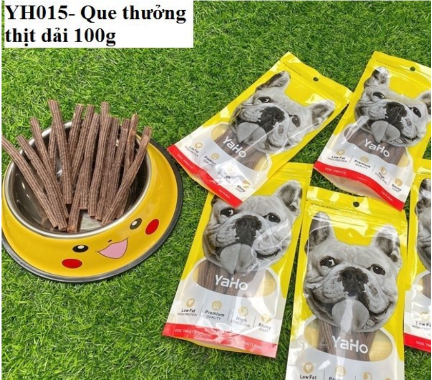 XƯƠNG GẶM QUE THƯỞNG THỊT DẢI CHÓ MÈO THÚ CƯNG YAHO 100G
