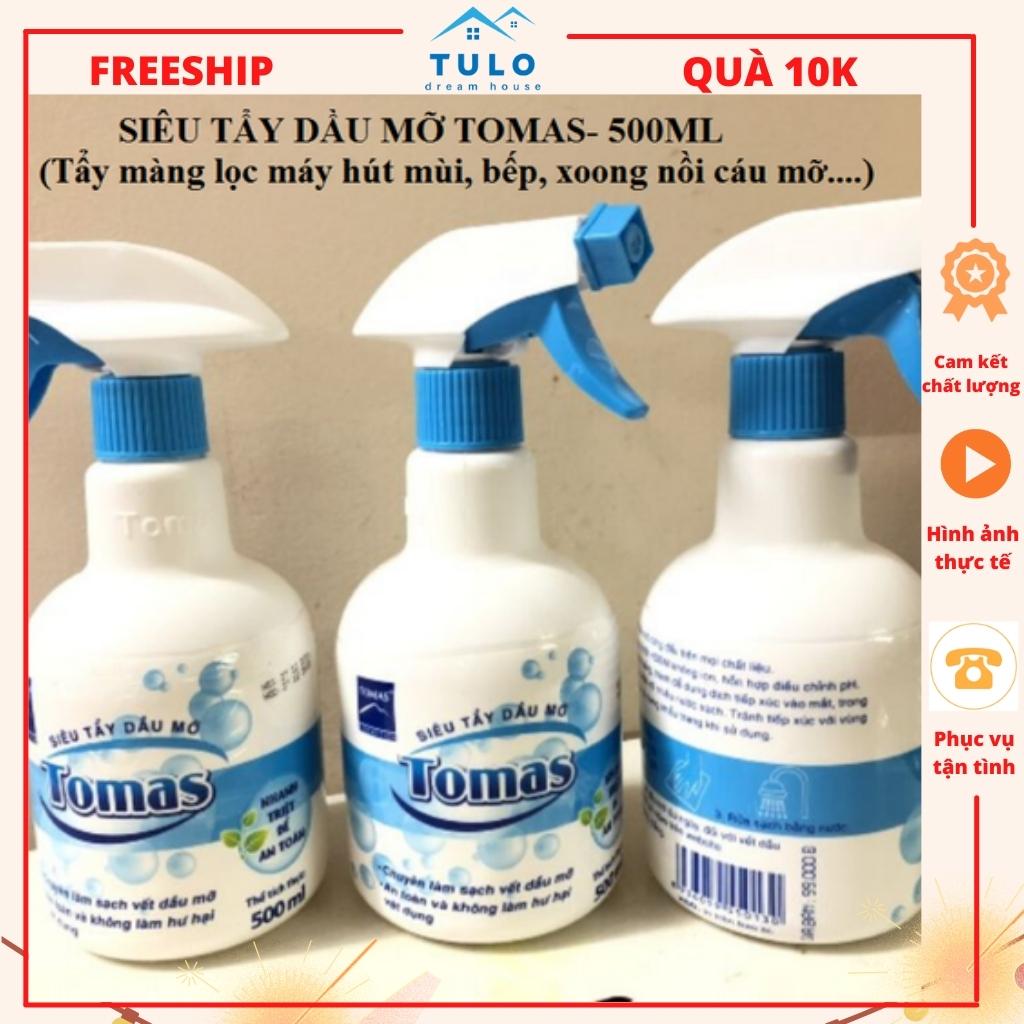 Siêu tẩy dầu mỡ tomas 500ml đánh tan vết dầu mỡ mặt bếp, máy hút mùi