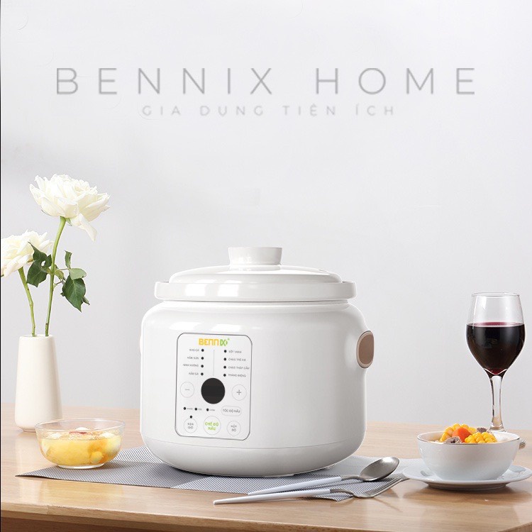 Nồi nấu chậm bennix bn-30slc - hàng chính hãng, nồi nấu chậm điện tử đa năng 8 chức năng- 3 tốc độ nấu , dung tích 3l, có hẹn giờ , nồi kho cá, hầm cháo - nồi áp suất , điều khiển điện tử, tự ngắt và giữ ấm thực phẩm