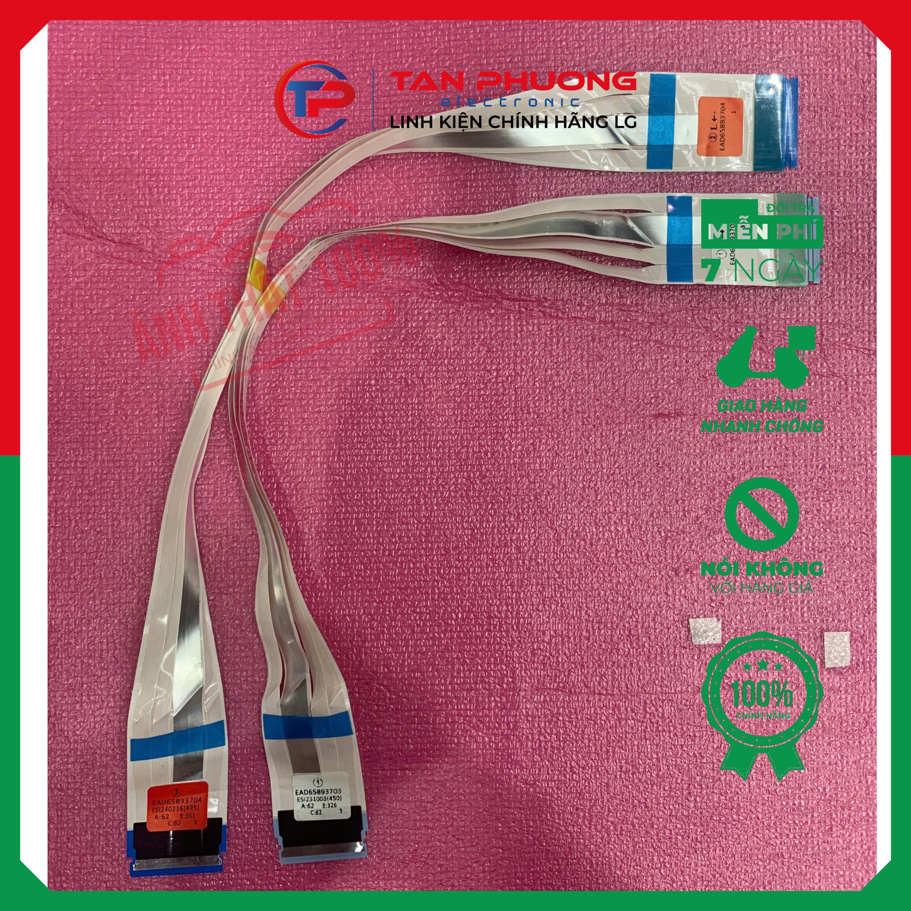 Cable,FFC cáp từ bo mạch chính lên màn hình tivi LG Mã EAD65893703-EAD65893704 Hàng Tháo máy còn Hoạt động tốt