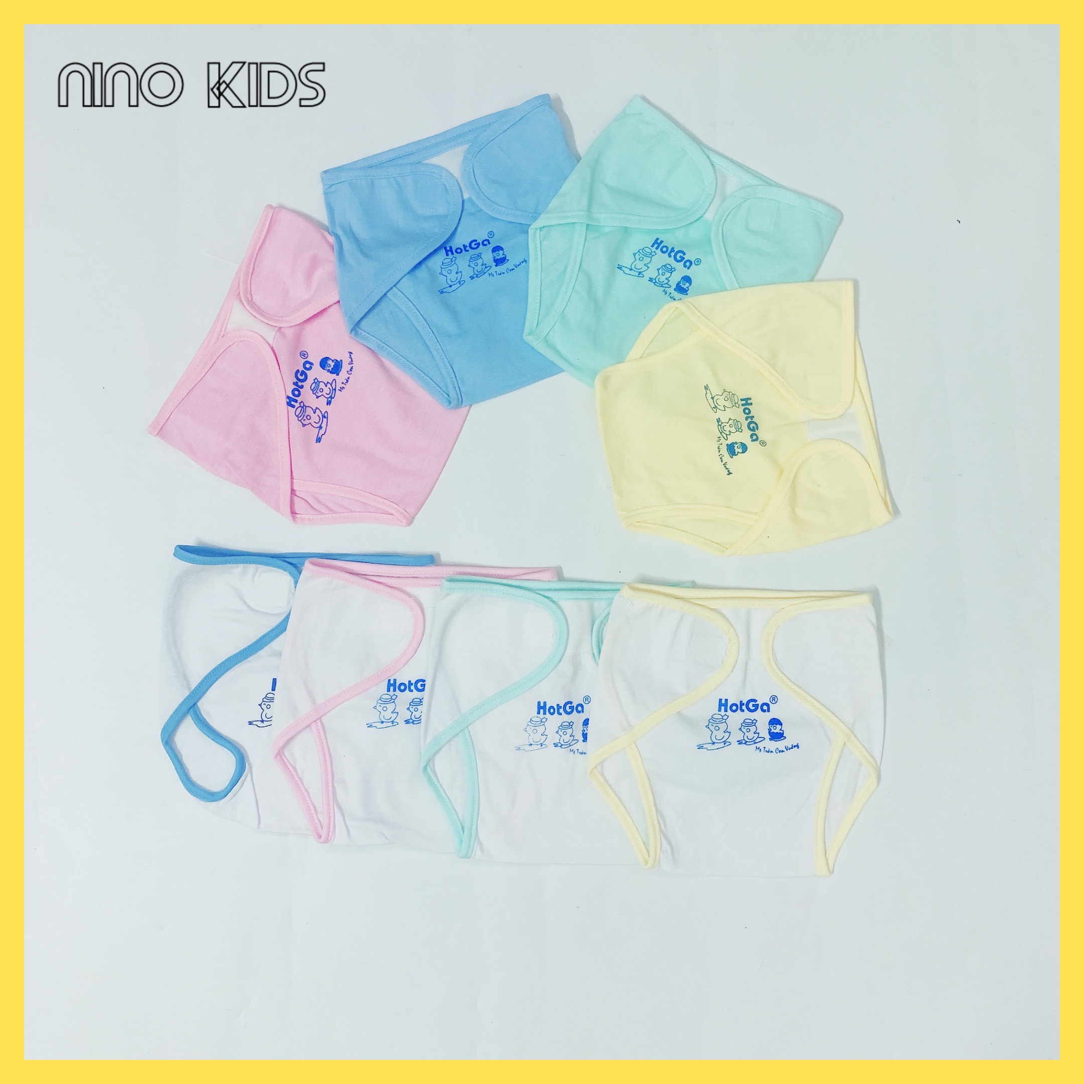 Combo 5 tã dán vải cho bé sơ sinh dán cao cấp hotga size 1/2/3/4