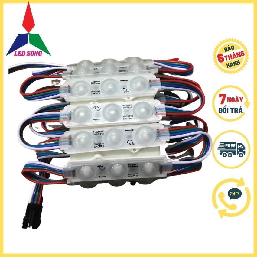 Led hắt 3 bóng full màu 8206 tự nháy vỉ 20 thanh
