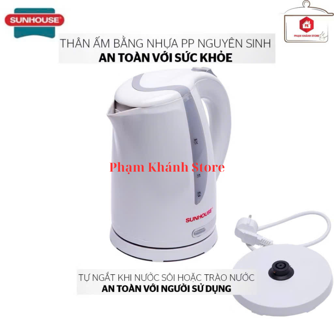 Ấm đun siêu tốc sunhouse shd1300 1.7l bảo hành 12 tháng